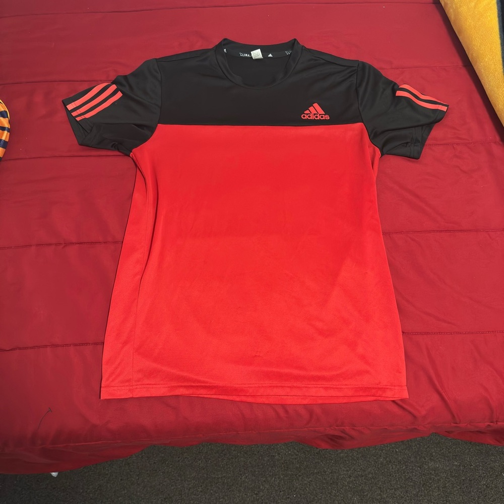 Adidas Black and Red Sports Tee